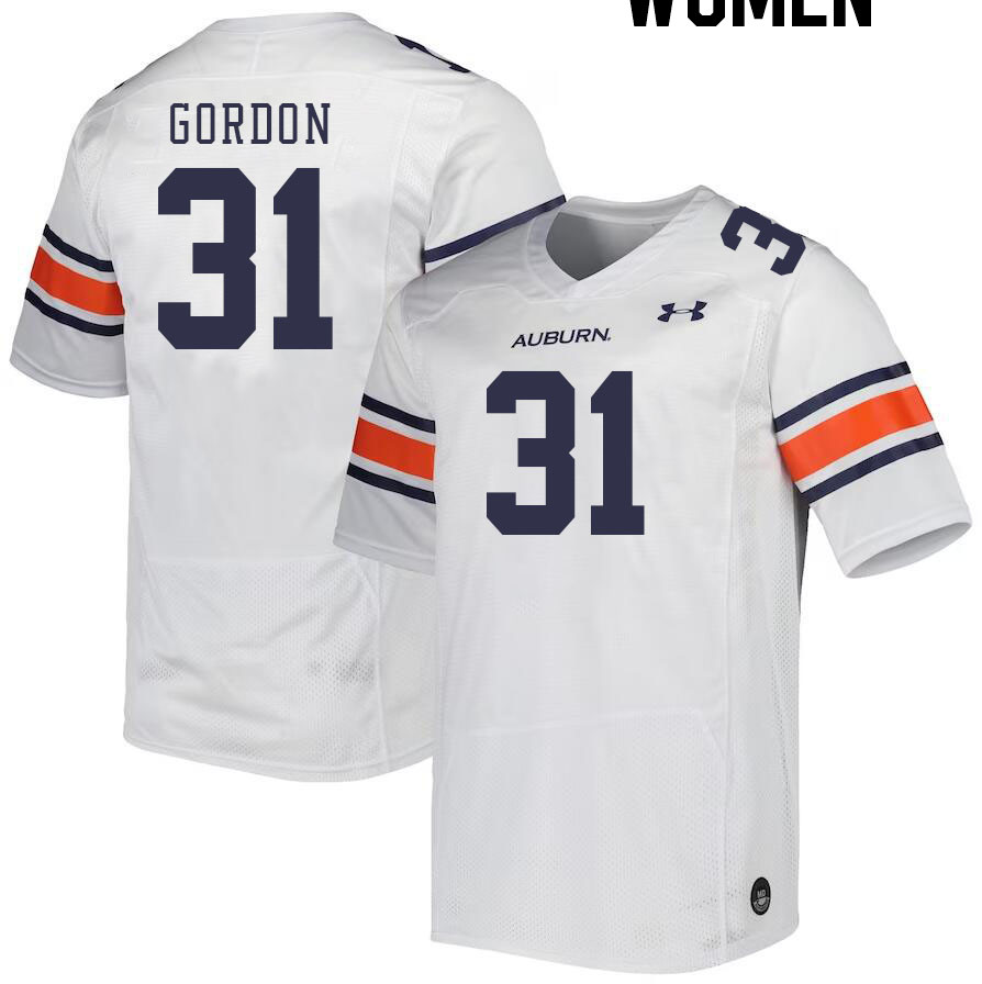 Women #31 Powell Gordon Auburn Tigers College Football Jerseys Stitched-White